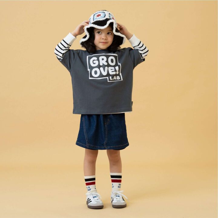 Denim Mini Wrap Skirt Pants,Charcoal gray, medium image number 1