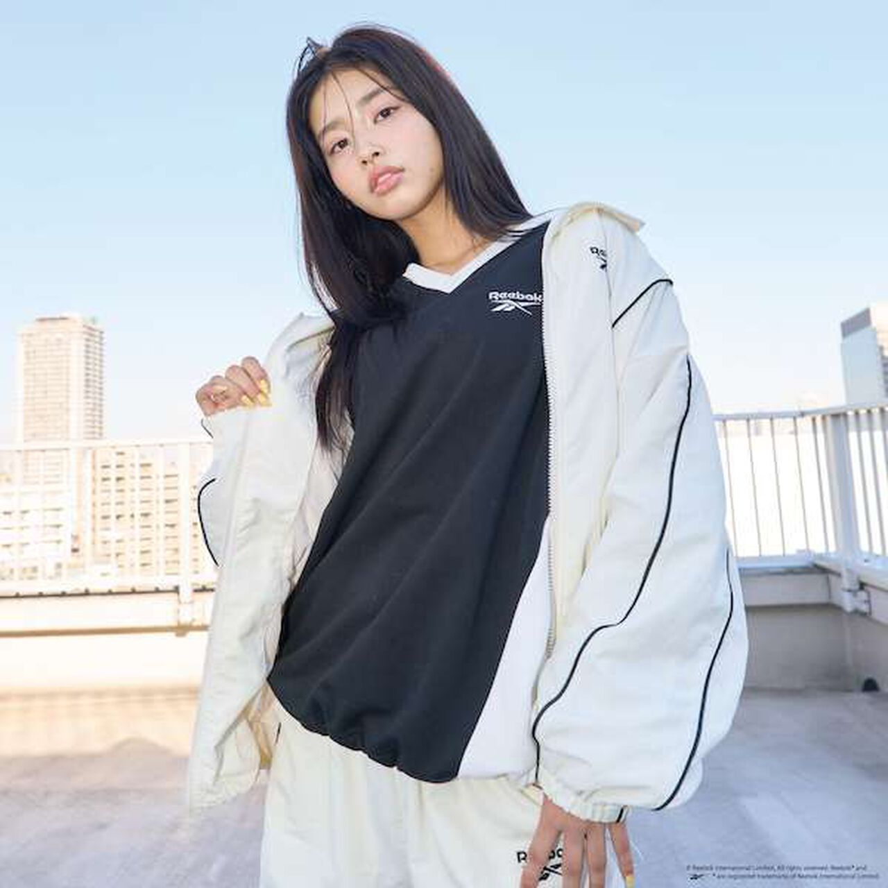 [Reebok] Nylon Bomber Jacket,Off white, large image number 11