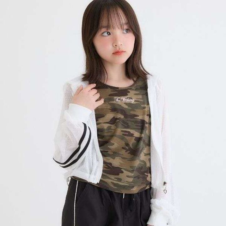 [3WAY] Mesh Hoodie & Camouflage Tank Set,Off white, medium image number 0