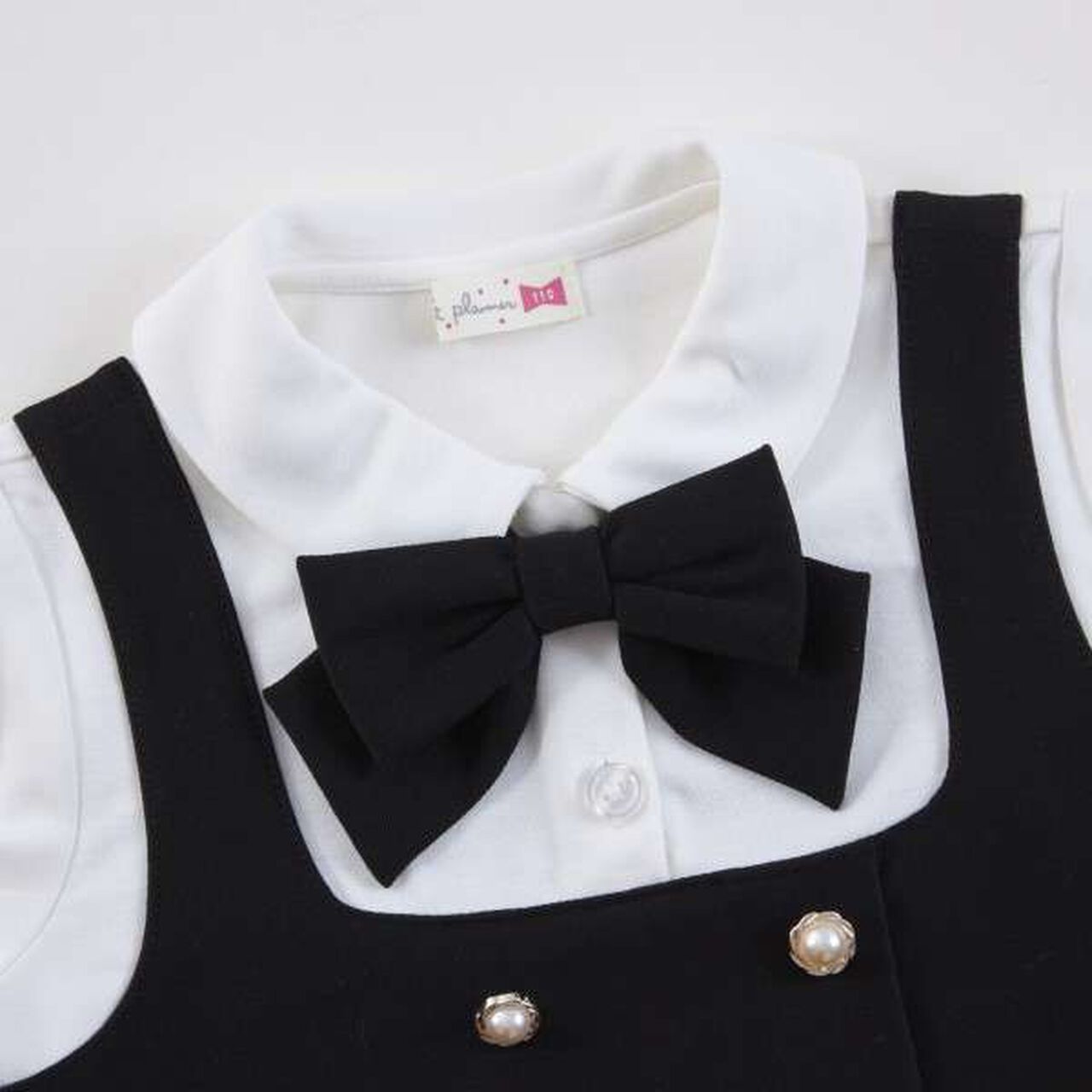 KP Layered One-Piece Dress with Ribbon [100-140],Beige, large image number 9