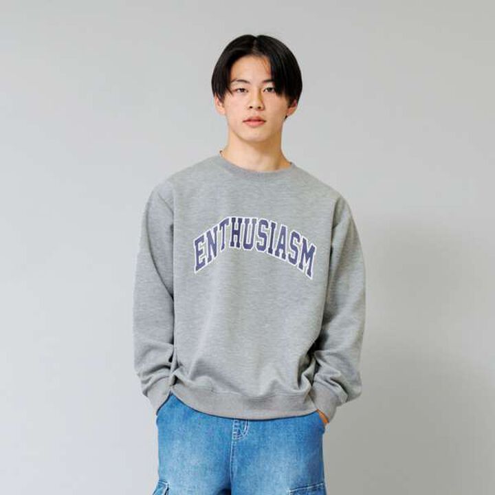 [Adult Size Available] Warm Insulation / Quick-Dry Double-Knit College Logo Sweatshirt,, medium