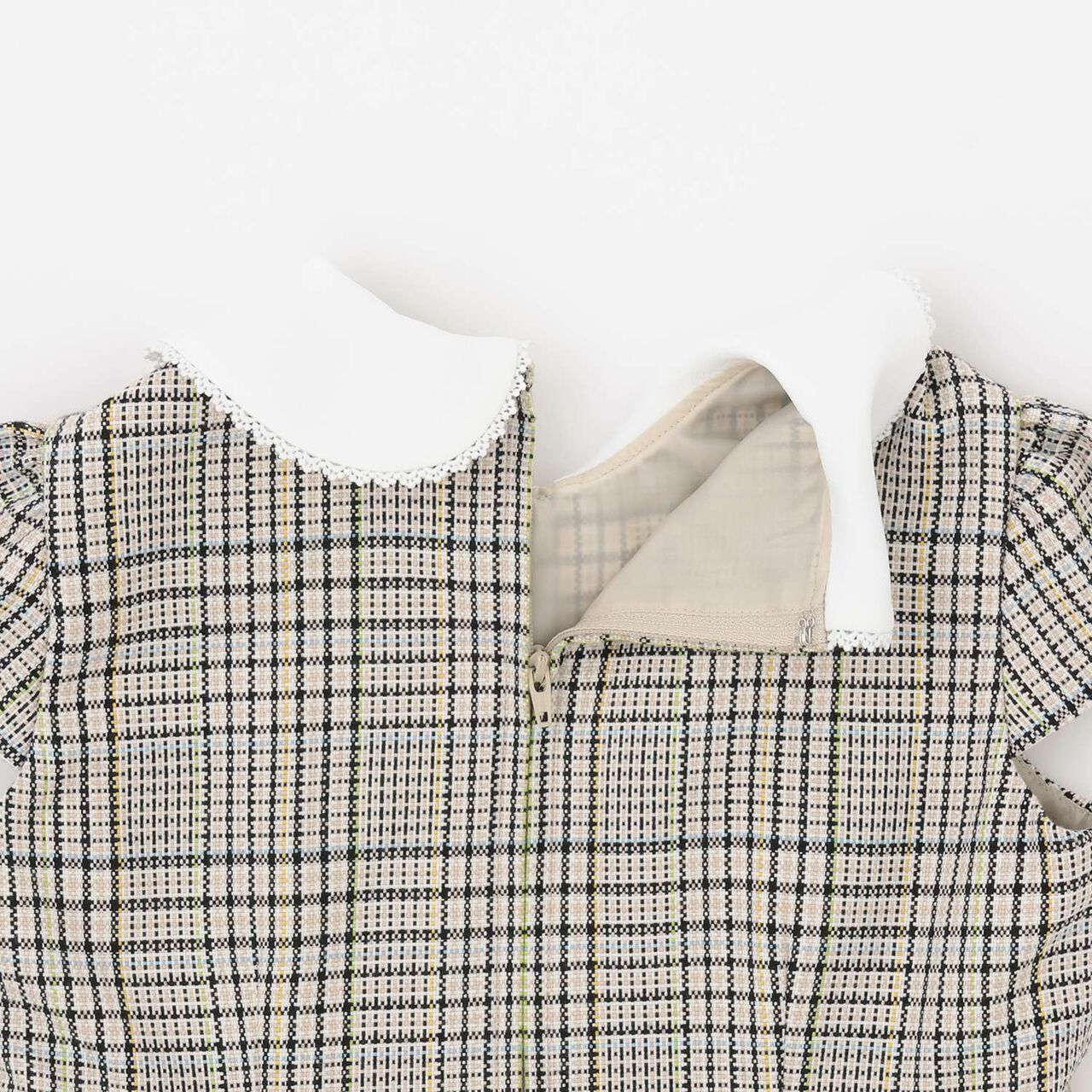 [Formal] Checkered OP + Scallop Trim JK Set,Beige, large image number 18