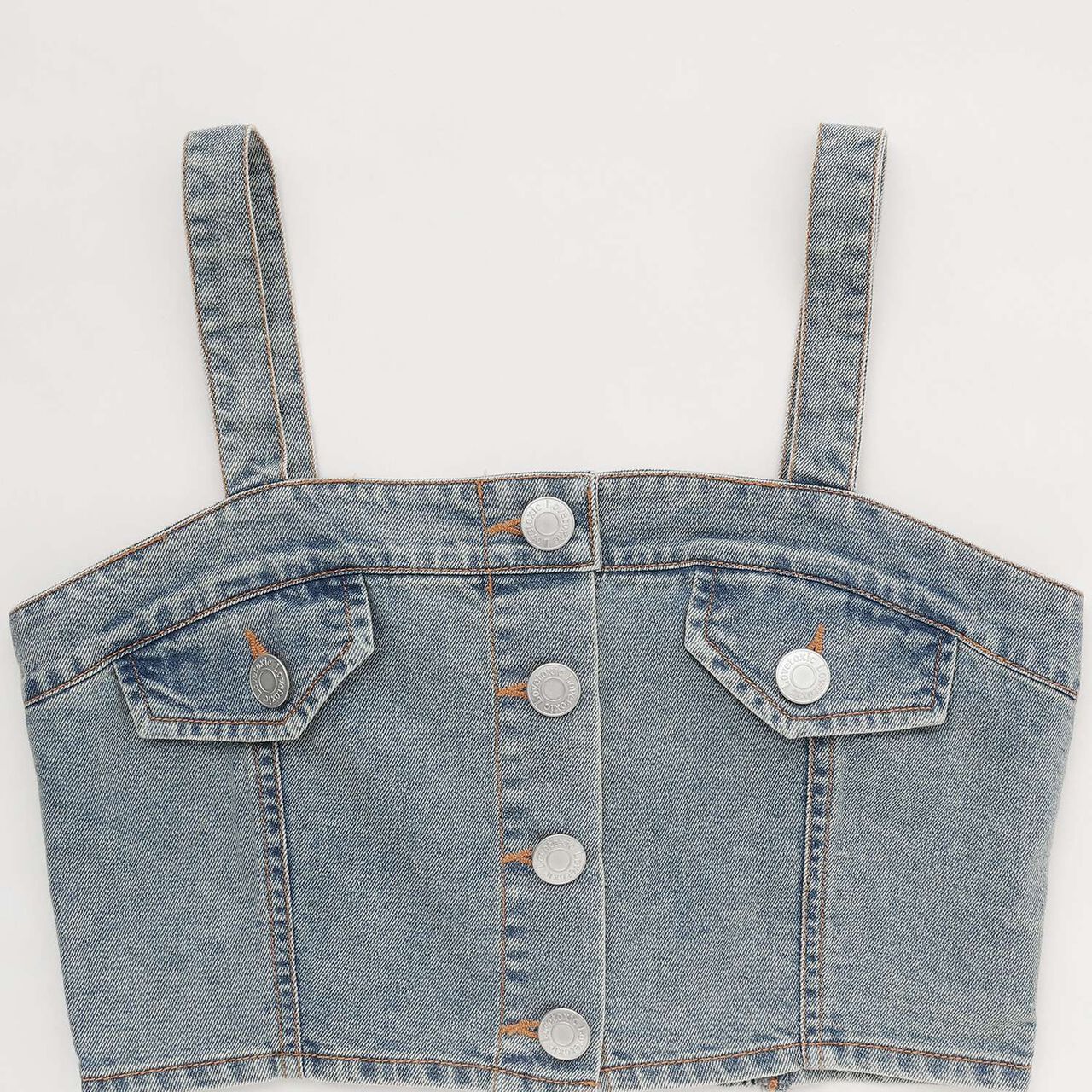 [LTXC / Cool Touch] Denim Pants and Bustier Set,Gray, large image number 11