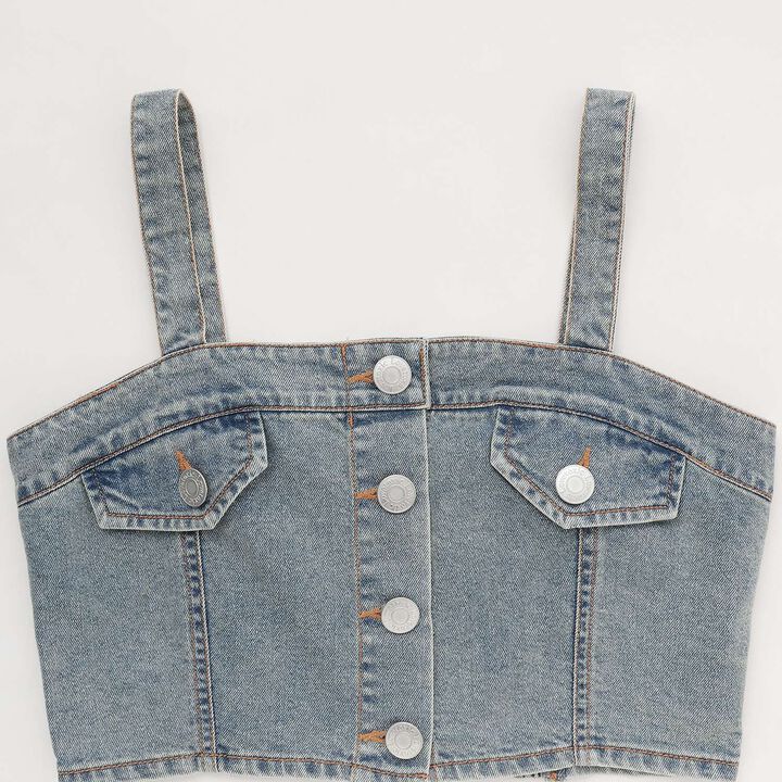 [LTXC / Cool Touch] Denim Pants and Bustier Set,Gray, medium image number 11