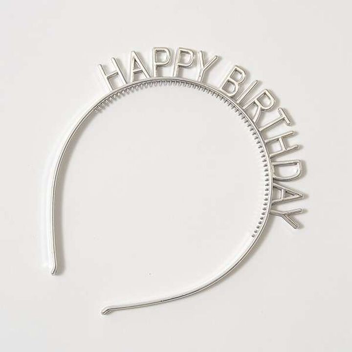 Happy Birthday Headband,Silver, medium image number 3