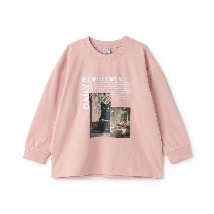 [USA Cotton] CAT Photo Print Long Sleeve T-Shirt,, medium