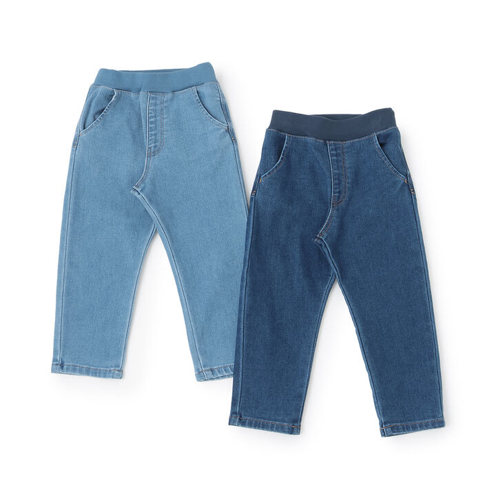 Wool Lined Denim Barrel Pants,Sax blue, medium image number 15