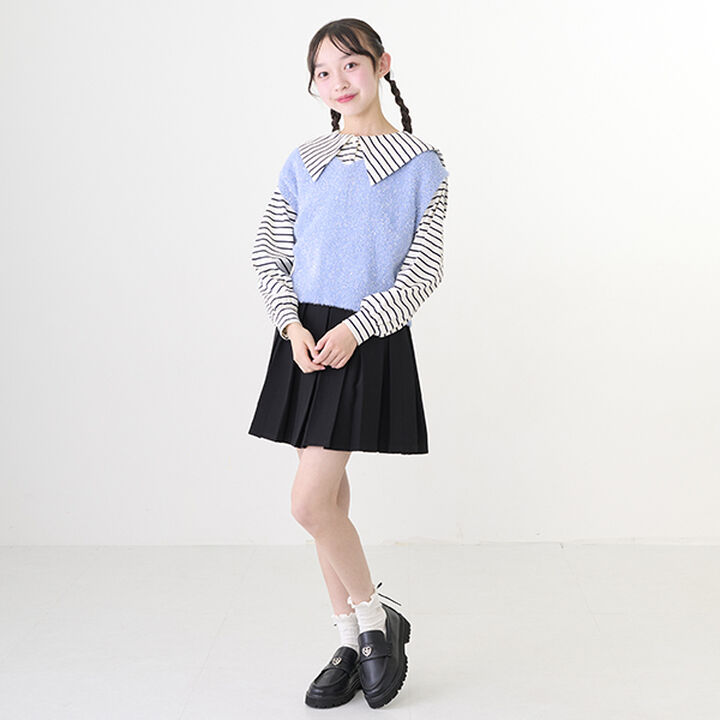 Shaggy Vest & Sailor Long-Sleeve T-Shirt Set,Sax blue, medium image number 16
