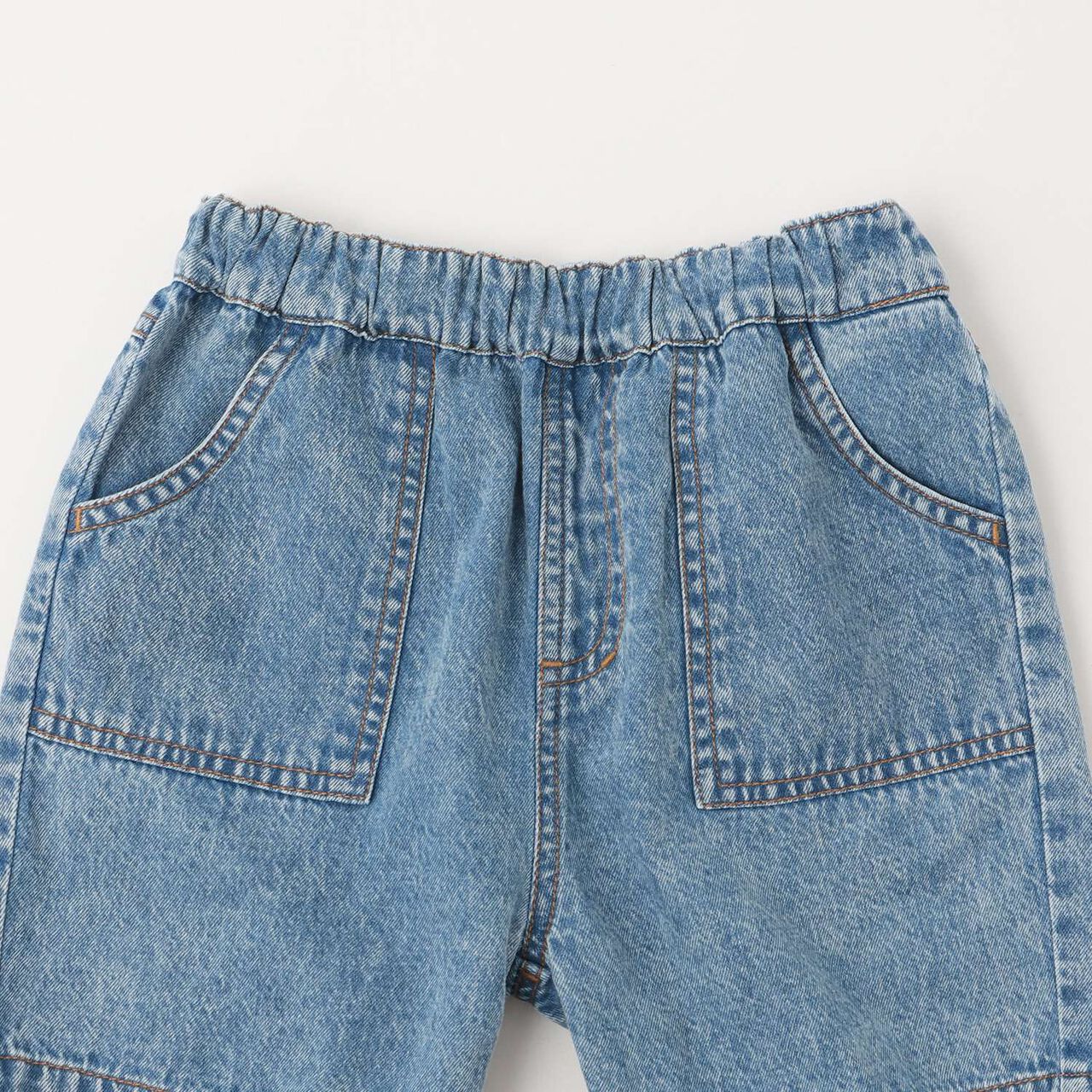 [Cool Touch] Bleached Denim Half Pants,Light gray, large image number 2