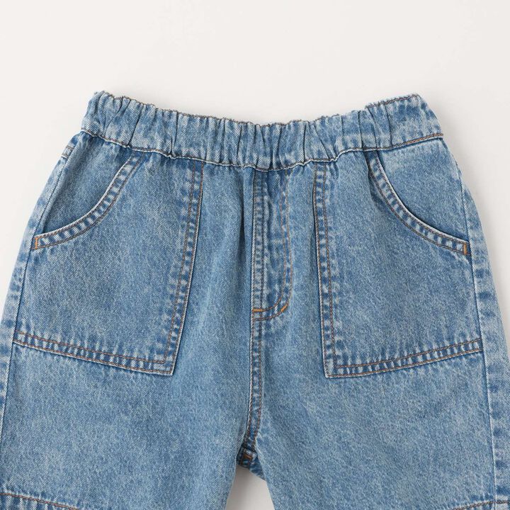 [Cool Touch] Bleached Denim Half Pants,Light gray, medium image number 2