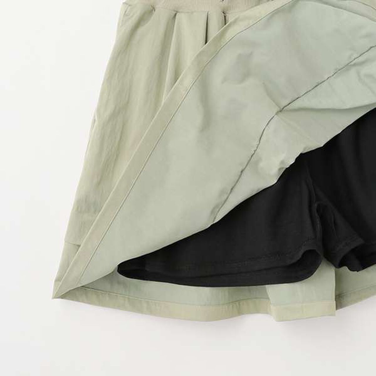 [AMI] Water-Repellent Waist Rib Hem Tuck Skirt,Olive, large image number 3