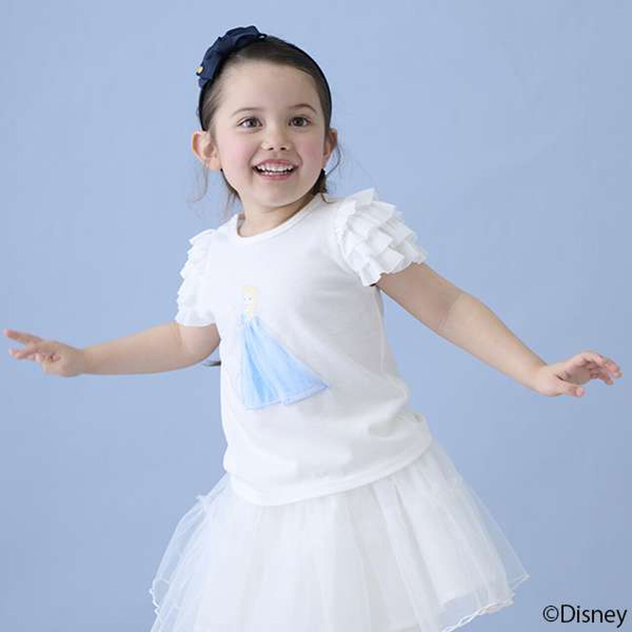 [Disney] Tulle Sleeve Graphic T-Shirt,Emerald green, large image number 8