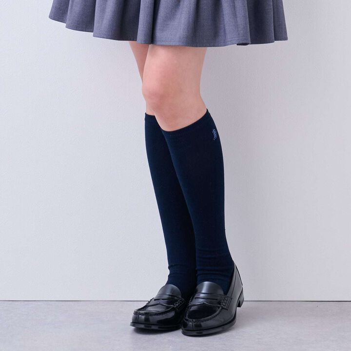 [Graduation Attire] Embroidered Logo Knee-High Socks,Deep red, medium image number 5