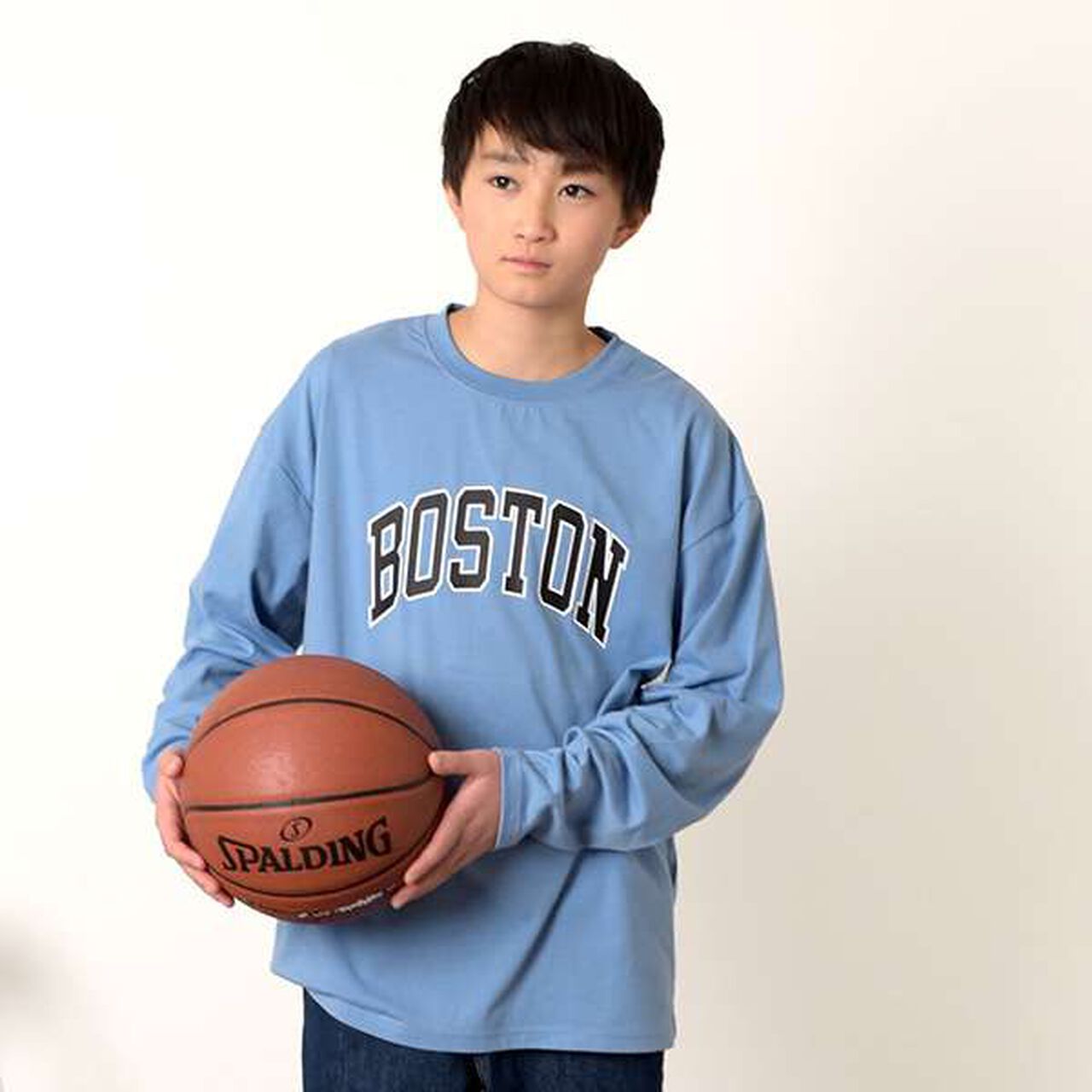 Jersey Logo Print Long-Sleeve T-Shirt,Blue, large image number 0