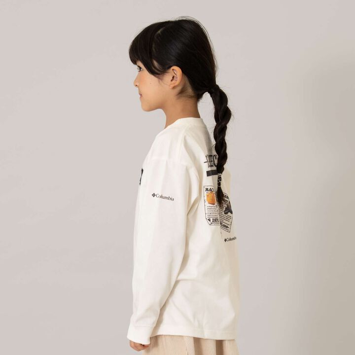 [Columbia] Kids Black Graphic Long Sleeve T-Shirt,Beige, medium image number 1