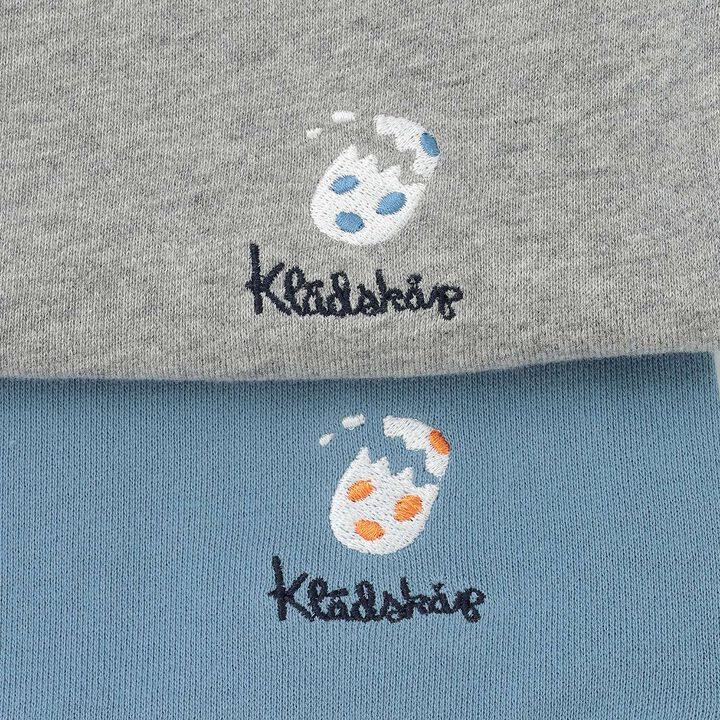 [人氣商品補貨] [實體店鋪不販售] 恐龍刺繡袖條紋衛衣,灰色, medium image number 5