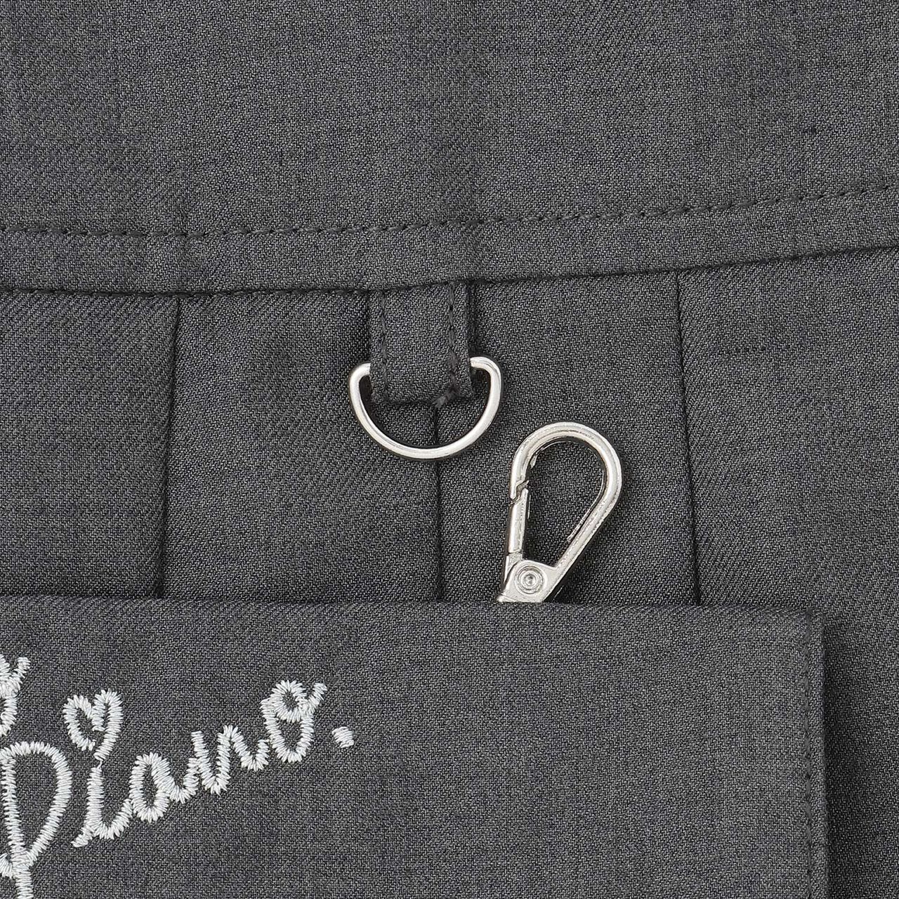 3-Tier Pleated Skirt-Pants with Letter Pouch,Gray, large image number 6