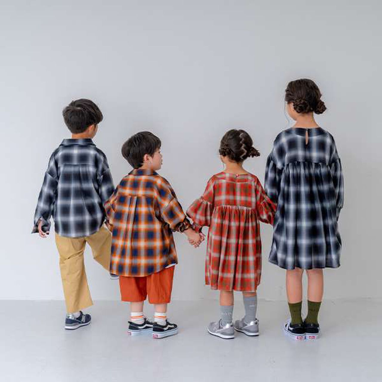 [Link] Ombre Check Emblem Embroidered Shirt,Orange, large image number 2