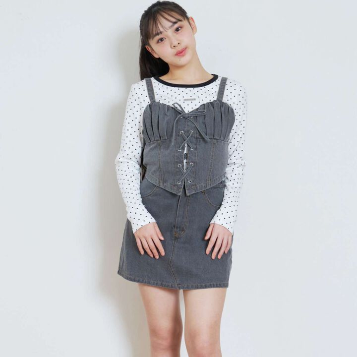 Denim Skirt Outfit Set,, medium