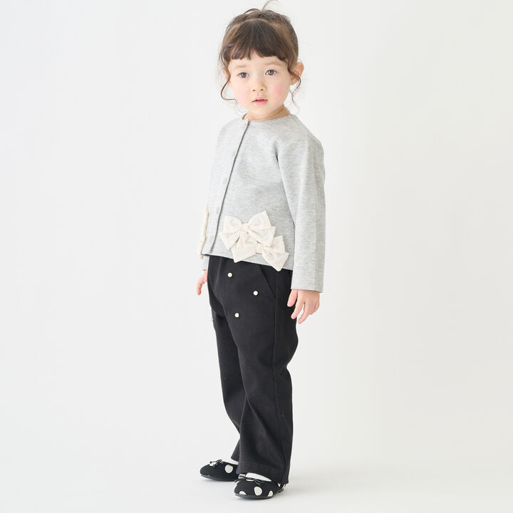 Pearl-Embellished Cut Pants,Blue, medium image number 1