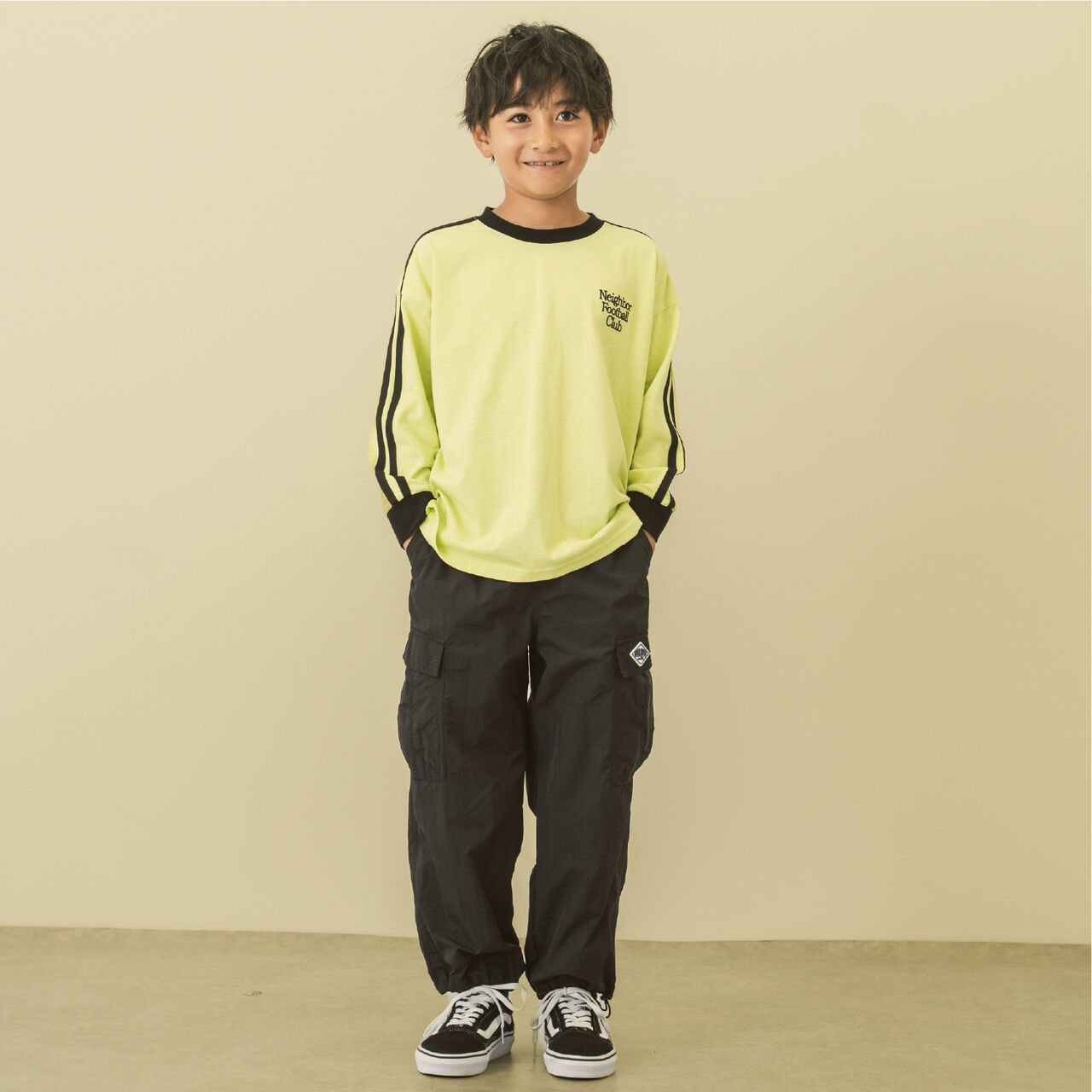 [Stain Resistant] Long-Sleeve T-Shirt with Sleeve Stripes,White, large image number 5