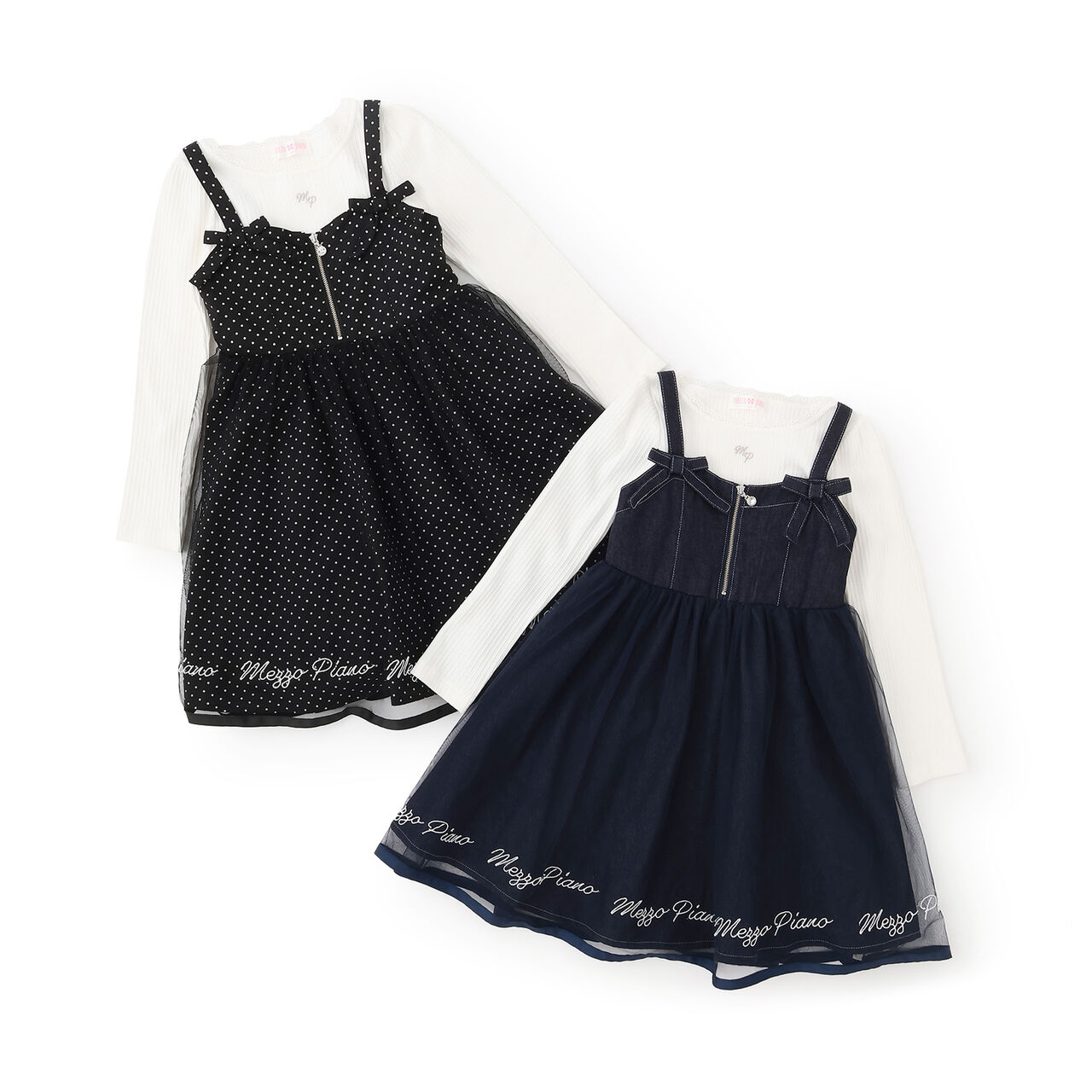 Jumper Skirt & Long-Sleeve T-Shirt Set,Black, large image number 11