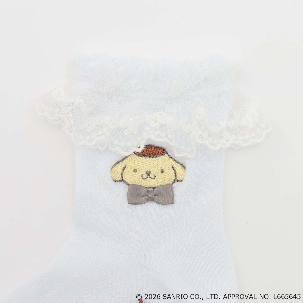 [Pompompurin] Lace Socks,White, large image number 1