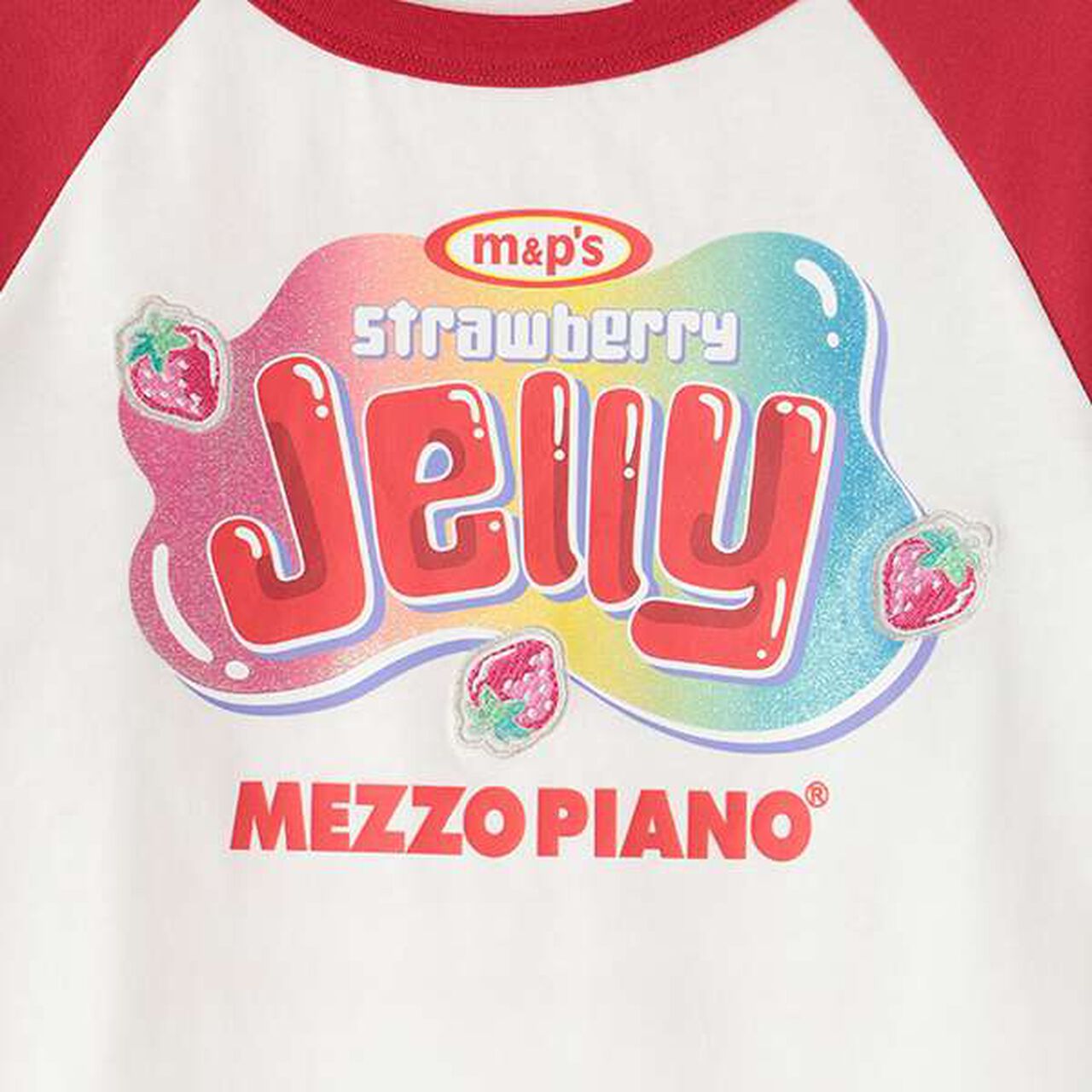 Reissued ♪ Color-Blocked 3/4 Sleeve Raglan T-Shirt,Red, large image number 3