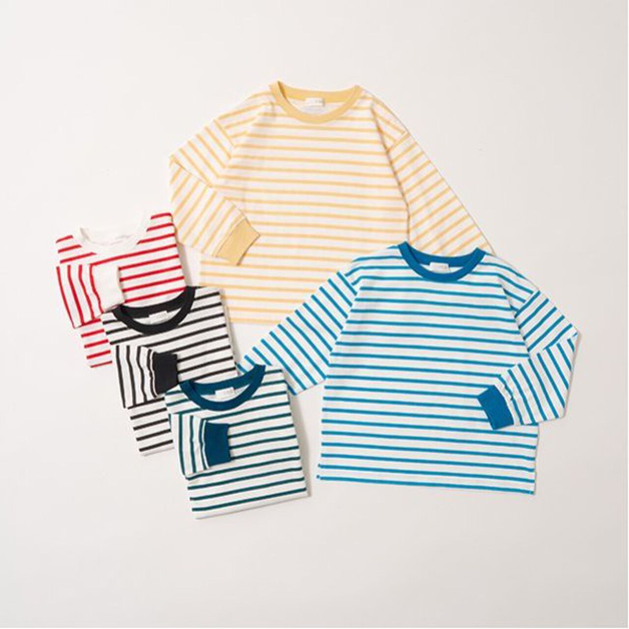 [Comfortable Jersey] Stripe Long-Sleeve T-Shirt,Mustard, large image number 1
