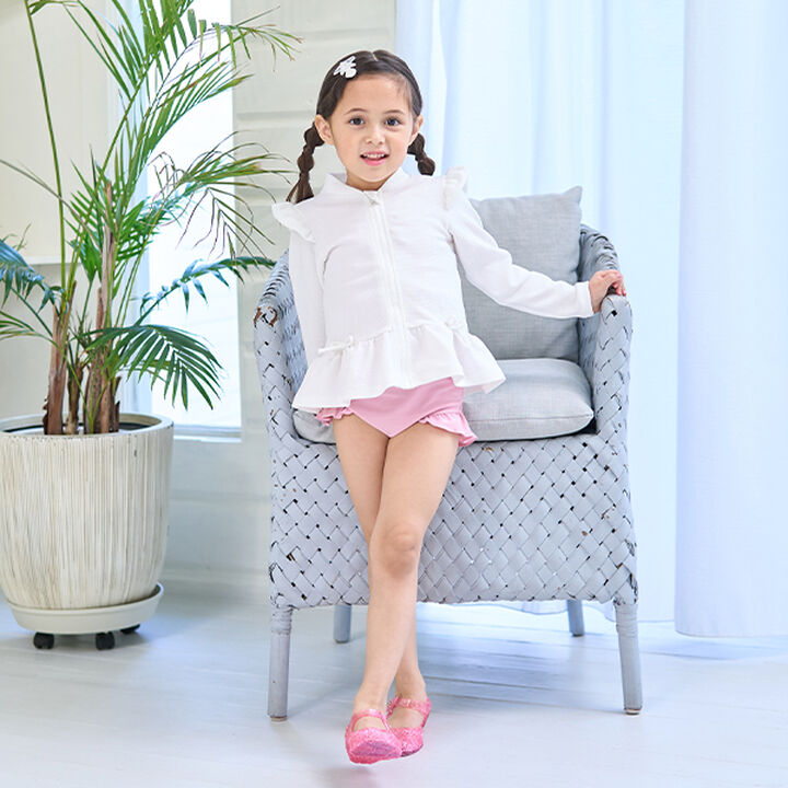 [SWIM] [UV Processing] Hem Frill Zip Rash Guard,Mint, medium image number 17