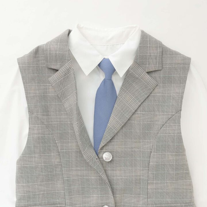 [Graduation Attire] [5-Piece Set] Gilet Jacket Coordination Set,Black, medium image number 4