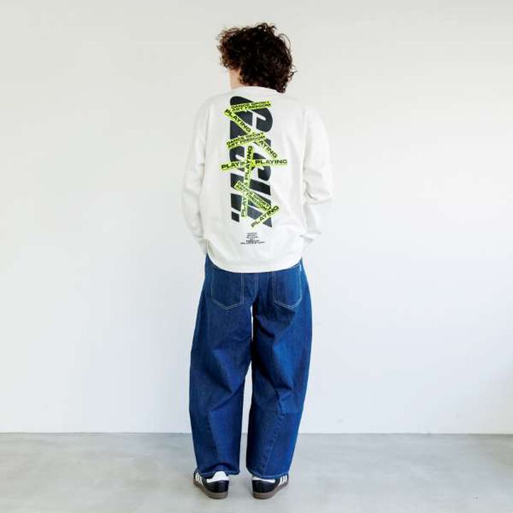 [GLSW.] Logo Reflective Print Long-Sleeve T-Shirt,White, medium image number 1