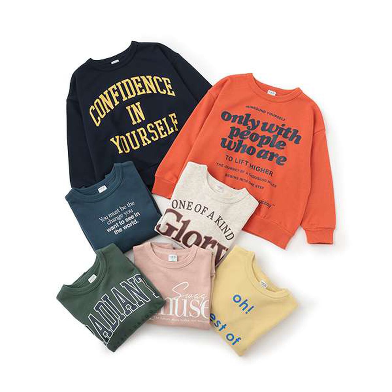 Assorted Logo Print Wide Sweatshirt,Yellow, large image number 5