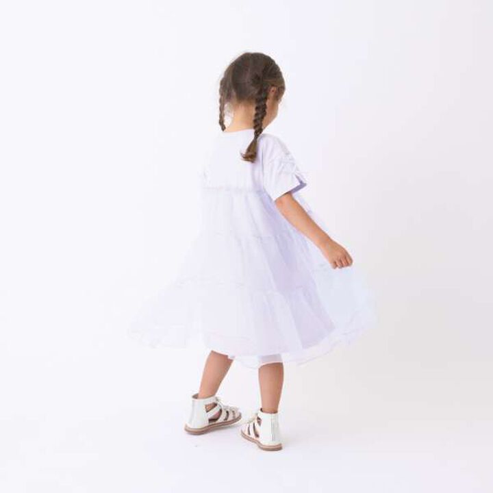 [Cool Touch] Tiered Tulle T-Shirt Dress,Black, medium image number 2