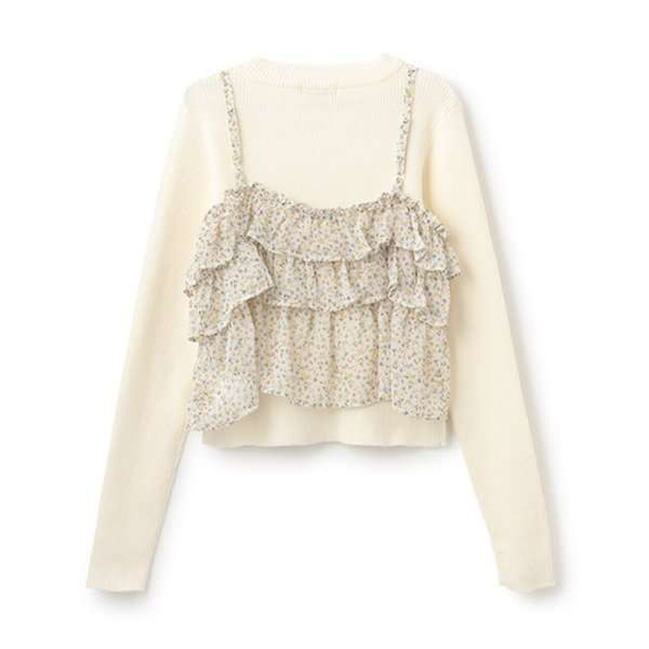 Rib Knit Set with Camisole,Off white, large image number 1