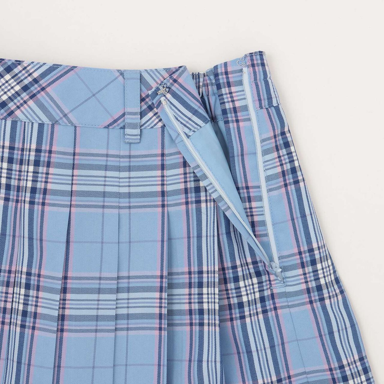 Lame Pleated Skirt with Belt,Sax blue, large image number 5