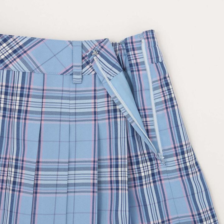 Lame Pleated Skirt with Belt,Sax blue, medium image number 5