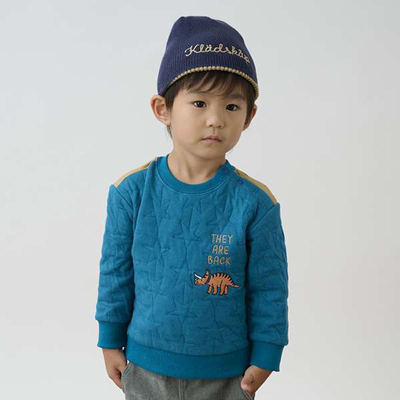 Dinosaur Embroidered Quilted Sweatshirt,Light beige, large image number 15