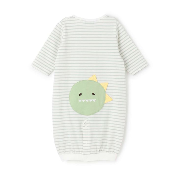 Animal Stripe 2-Way Romper,Yellow green, medium image number 0