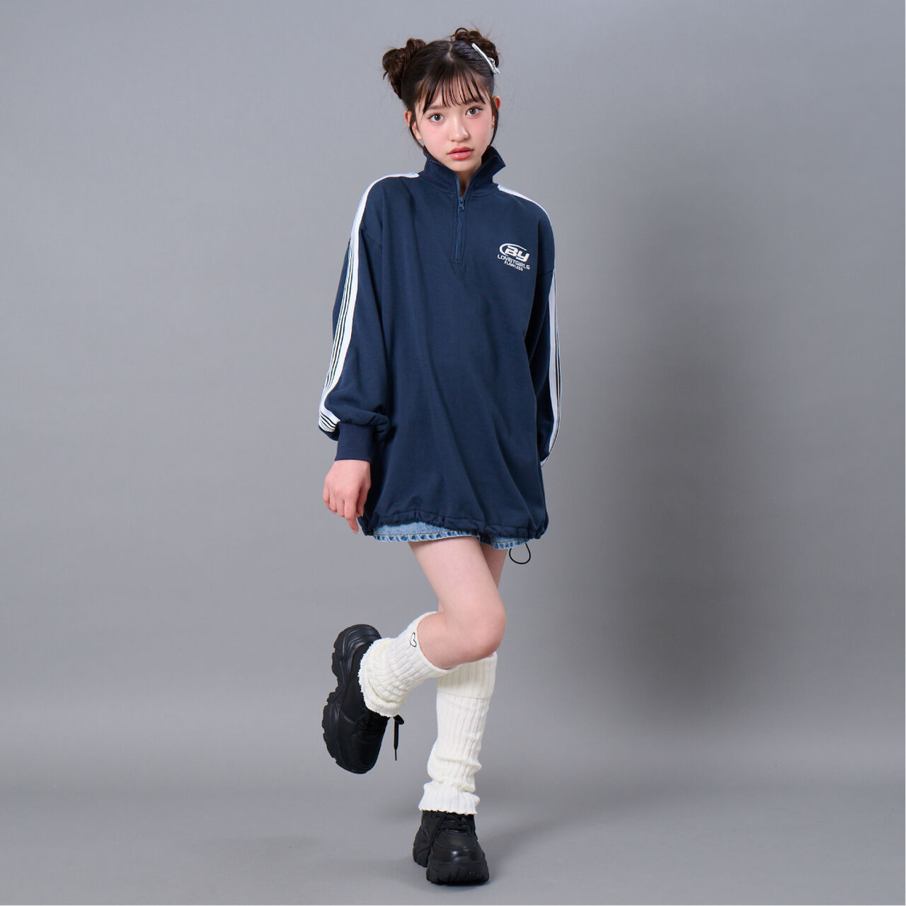 Half-Zip Tunic,Navy, large image number 1