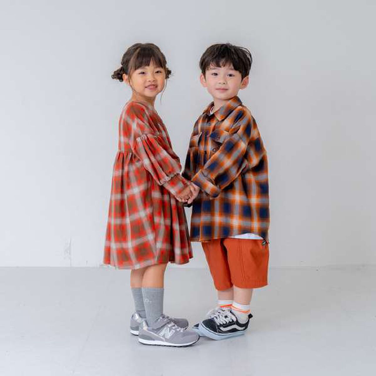 [Link] Ombre Check Emblem Embroidered Shirt,Orange, large image number 18