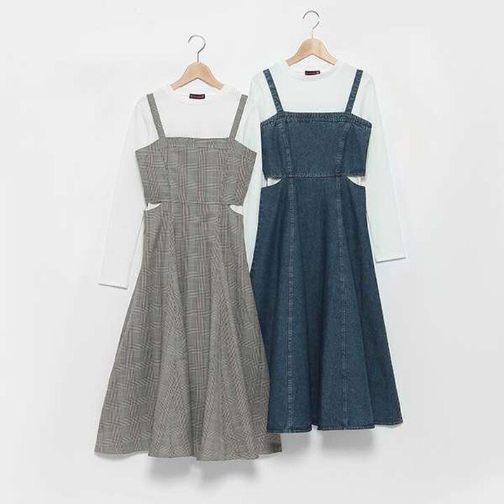 Jumper Skirt Inner Wear Set,Blue, medium image number 5