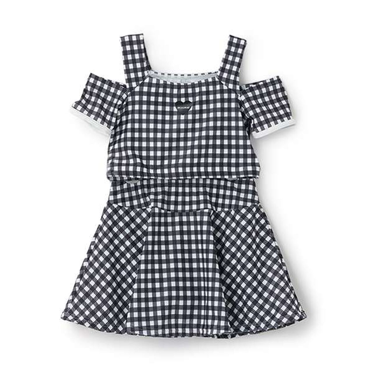 [UV Protection/SWIM] Off-Shoulder Top with Flare Skirt Pants,Black, large image number 16