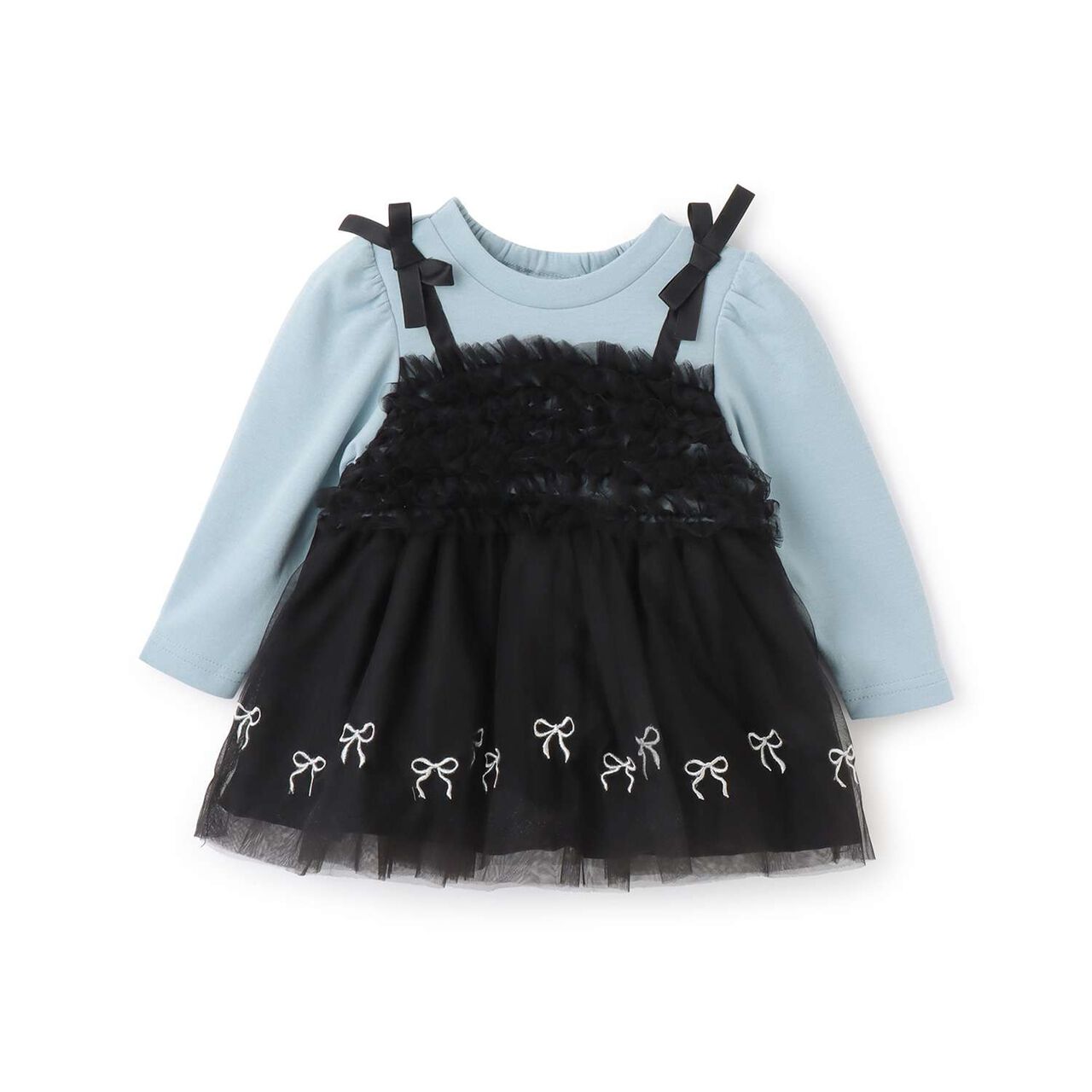 Ribbon Embroidery Tulle Docking Tunic,Charcoal gray, large image number 8