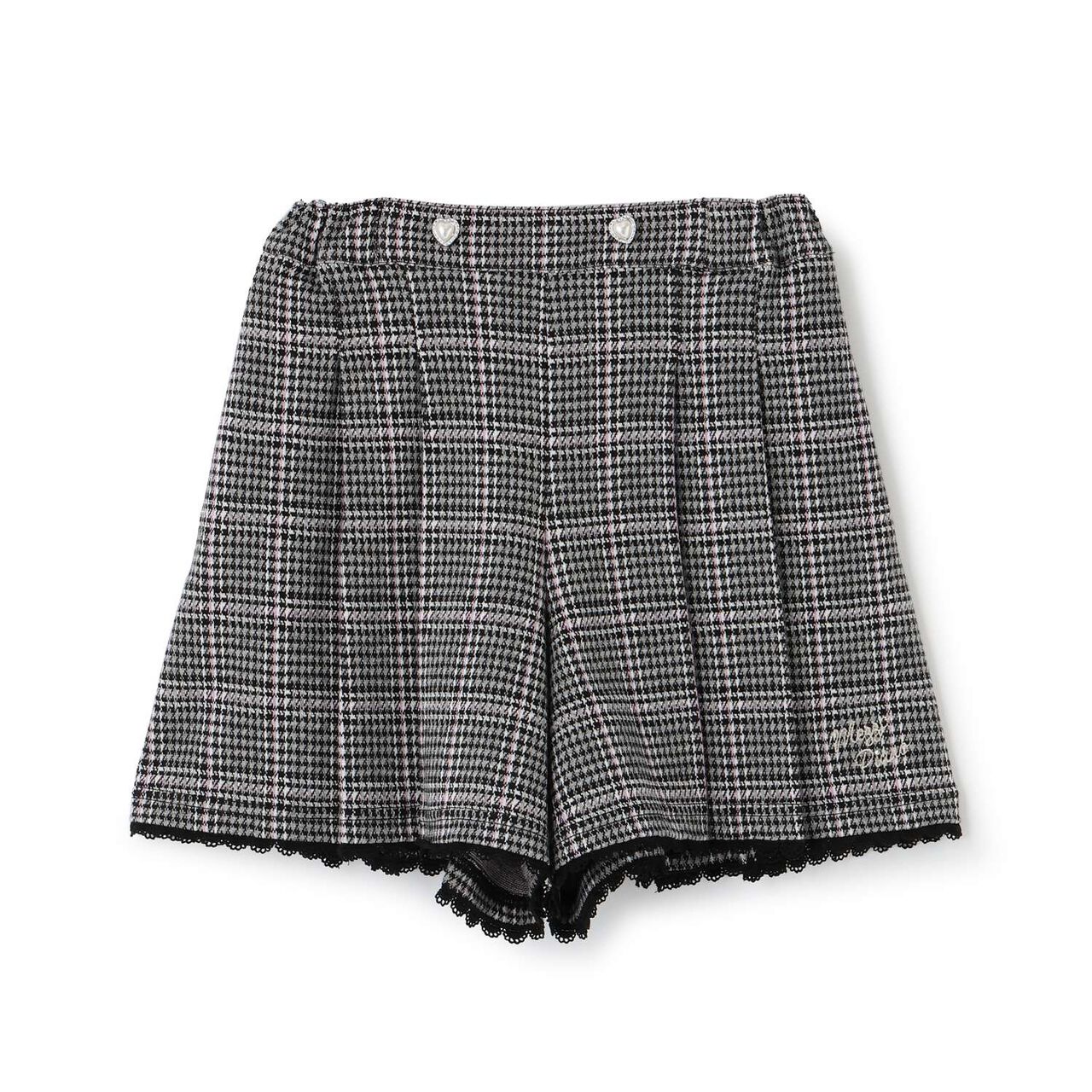 [Popular Item Restocked] [Not Available at Physical Stores] Cut Jacquard Check Tuck Culottes Skirt,Black, large image number 0