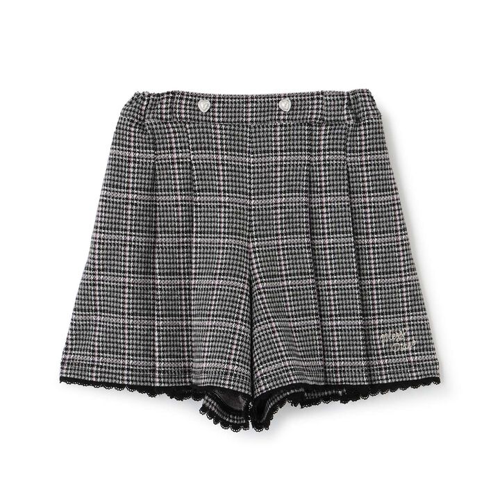 [Popular Item Restocked] [Not Available at Physical Stores] Cut Jacquard Check Tuck Culottes Skirt,Black, medium image number 0