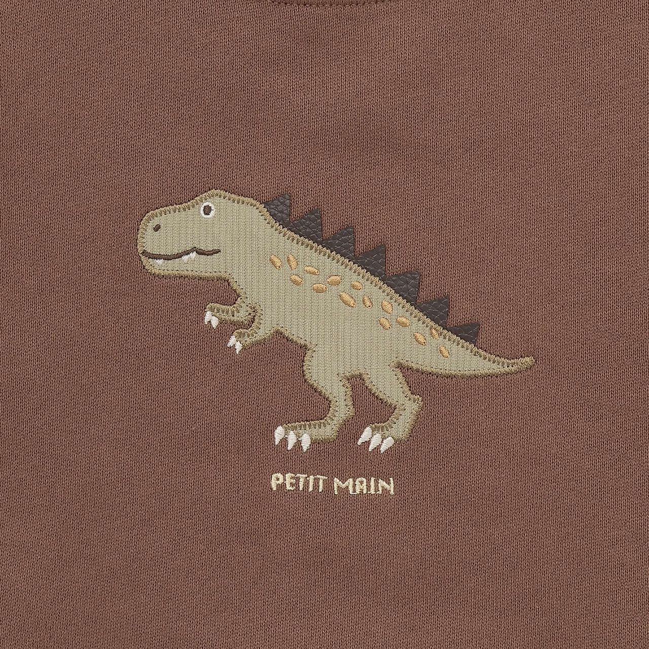 Dinosaur & Dog Appliqu&eacute; Sweatshirt,Black, large image number 7