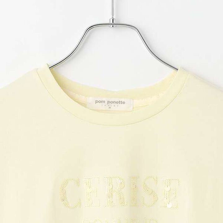 Sequined Logo T-Shirt,White, medium image number 8