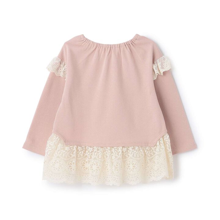 Tulle Lace Hem Tunic,Pink, medium image number 1