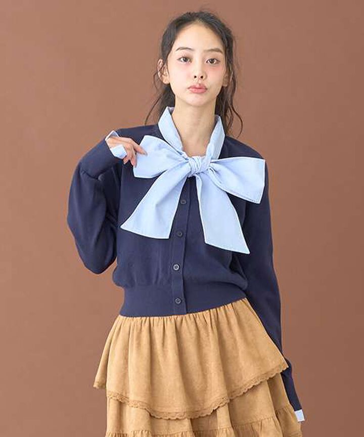 Ribbon Knit Pullover [Korean Fashion],, medium